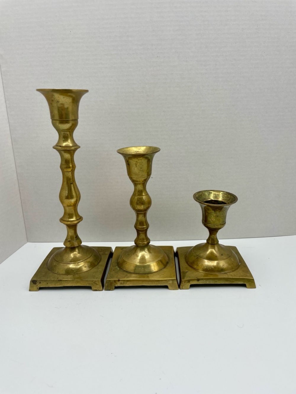 Brass Candlestick Set - Vintage Brass/Gold Home Accents - Picture 5 of 16
